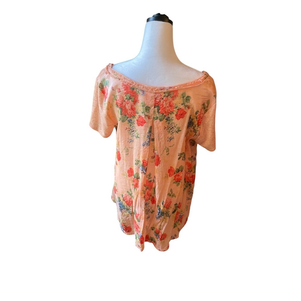 Aratta Silent Journey Anthropologie women’s mixed print Linen Short Sleeve Large
